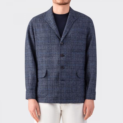 Glen Check Teba Jacket : Navy