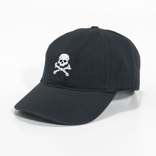 Needlepoint Hat - Black Jolly Roger