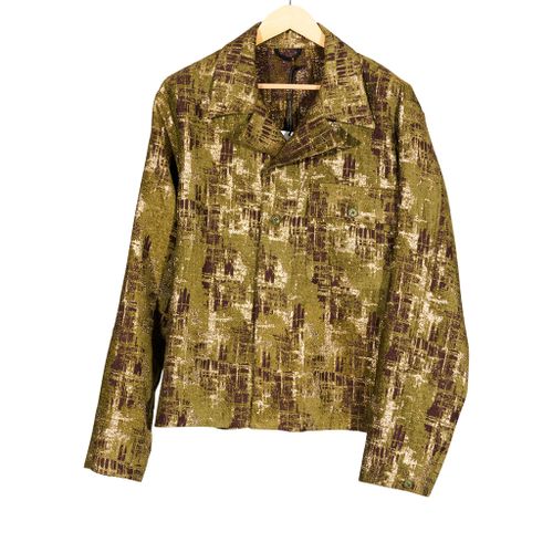 Mil Shirt Jacket Olive Gold Lurex Viscose Tweed