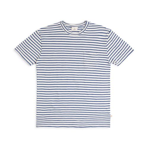 La Paz Guerreiro Cotton Mix Stripe T-Shirt: Blue