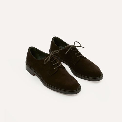 Dark Brown Suede August Goodyear Welted Derby Shoe