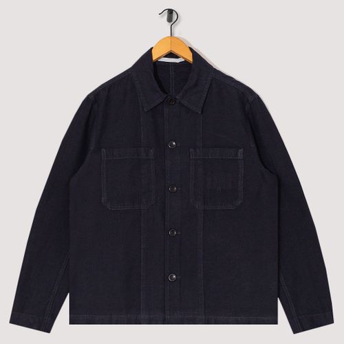 Tyge Cotton Linen Overshirt - Dark Navy