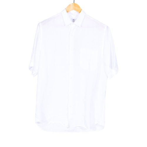 Short Sleeve Linen Shirt White