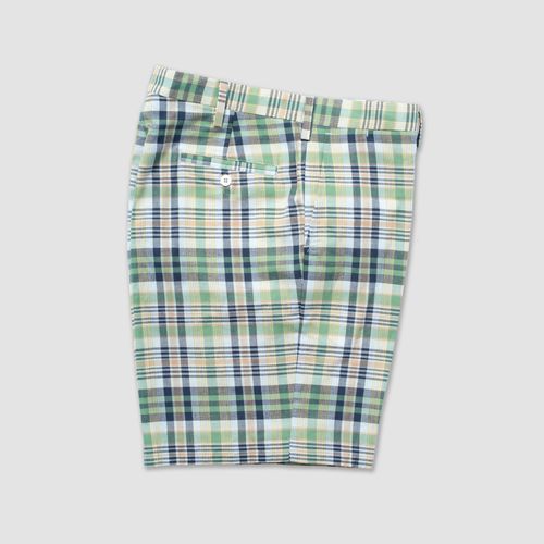 Cotton Patch Madras Shorts - Green/navy/yellow