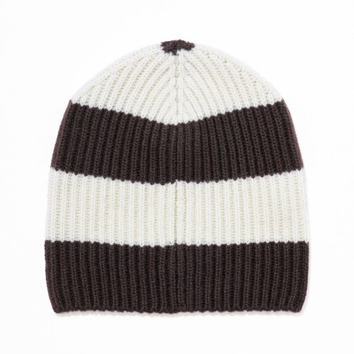 University Stripe Hat - Brown/white