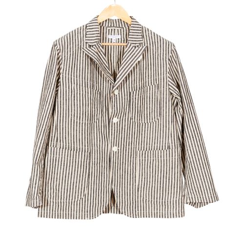 Bedford Jacket Natural Linen Stripe