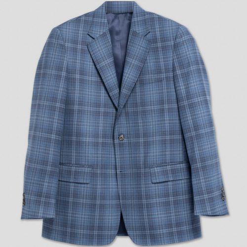 Medium Blue Plaid Sport Coat