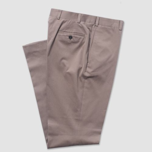 Brown Cotton Drill Cloth Trouser - Classic Fit