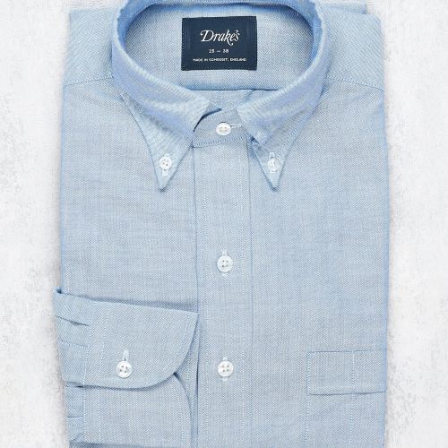 Drake's Blue Button-down Cotton Shirt (NOS)