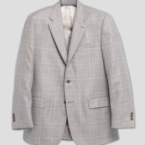 Tan Plaid W/light Blue Deco Sport Coat