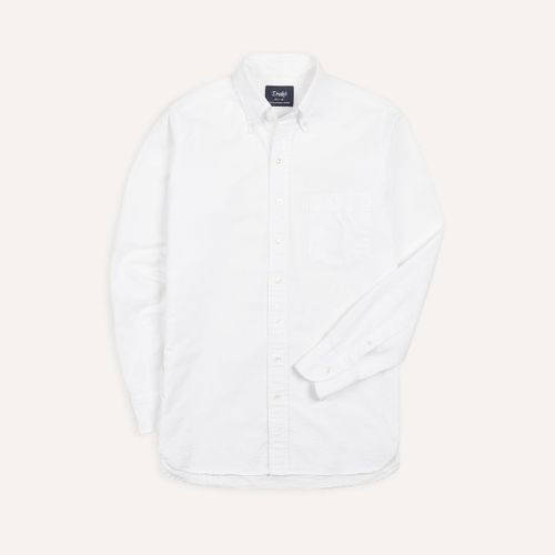 White Oxford Cotton Cloth Button-Down Shirt