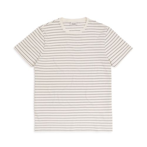 Trunk York Organic Cotton Fine Stripe T-Shirt: Ecru