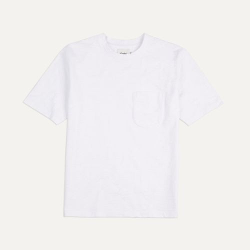 White Flamé Cotton Crew Neck Hiking T-Shirt