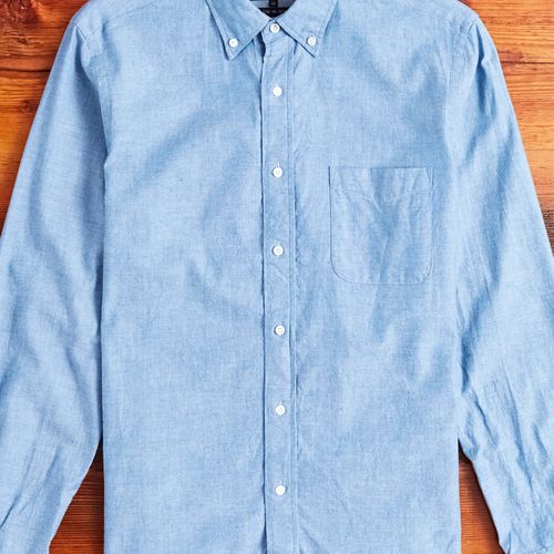 Chambray Button-Down Shirt in Blue