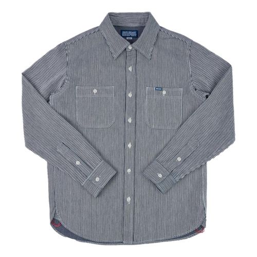 8oz Herringbone Hickory Stripe Work Shirt Indigo