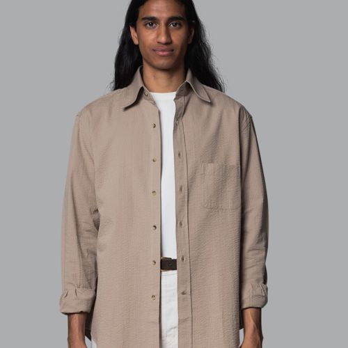 FABIAN Turndown Collar Shirt Beige Beige