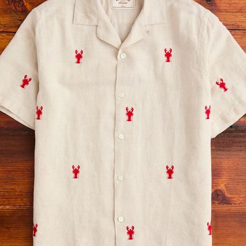 Lobster Button-Up Shirt in White