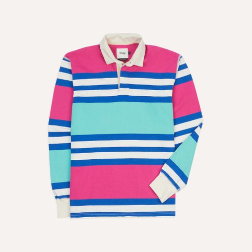 Pink, Green and Blue Stripe Cotton Rugby Shirt