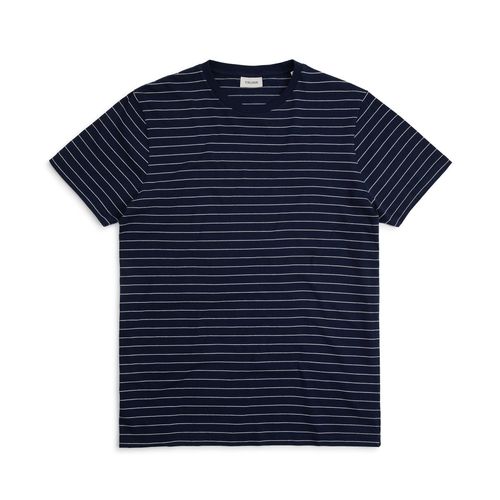 Trunk York Organic Cotton Fine Stripe T-Shirt: Navy