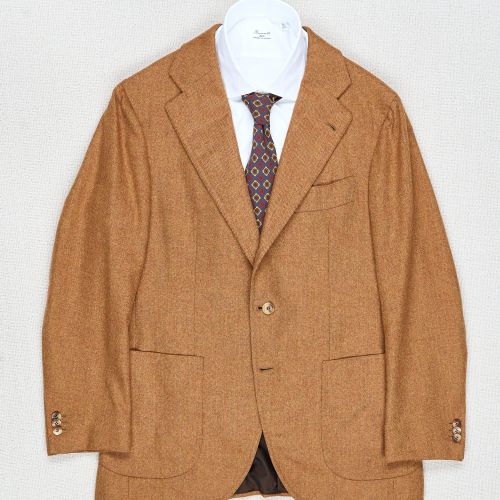 Orazio Luciano Orange Cashmere Herringbone Sport Coat (Pre-Owned)