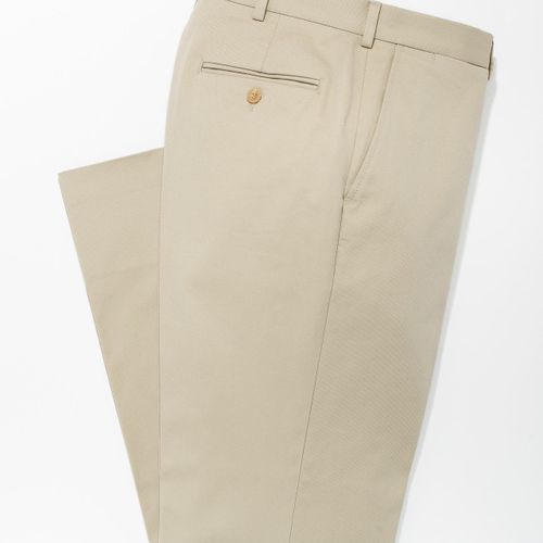 Khaki Cotton Chino Pants - Trim Fit