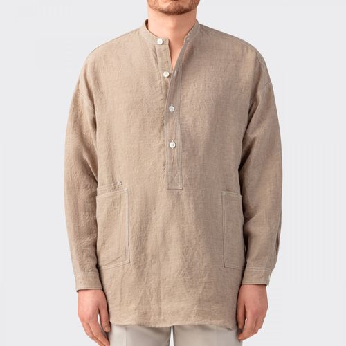 Linen Popover Shirt : Beige