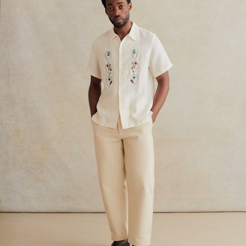 Camp Collar Embroidered Shirt