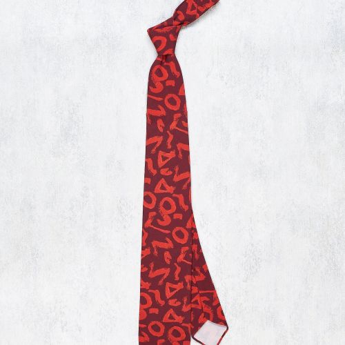 Drake's Red Graphic Silk Tie (NOS)