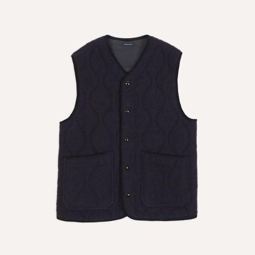 Navy Quilted Casentino Snap Vest