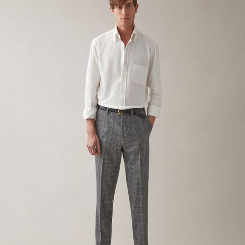 ALF Glencheck Flannel Trousers Grey Grey