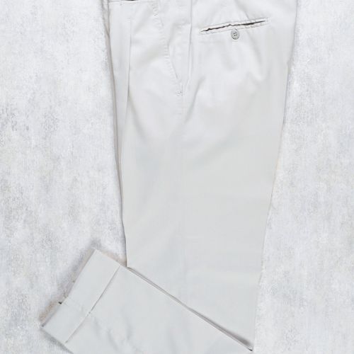 Ambrosi Napoli Grey Wool Single Pleat Trousers (Pre-Owned)