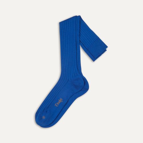 Royal Blue Cotton Over-the-Calf Socks