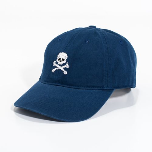 Needlepoint Hat - Navy Jolly Roger