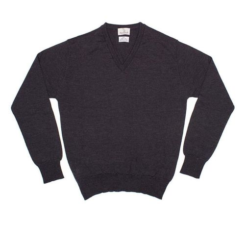 The Armoury Charcoal Merino V Neck Sweater (NOS)