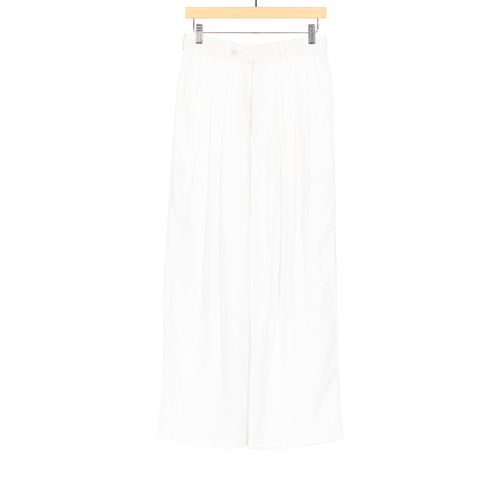 Triple Tuck Wide Pant White Tencel