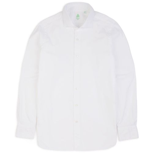 Finamore Gaeta Classic Cotton Luigi Sport Shirt: Fine Oxford White