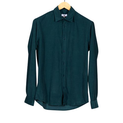 Micro Corduroy Long Sleeve Shirt Peacock Green