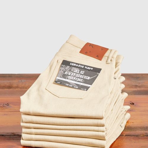 "Raw Beige" 10.5oz Stretch Selvedge Denim - Pen Slim