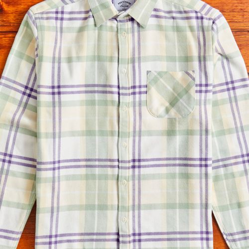 Lavanda Plaid Button-Up Shirt in Seamoss