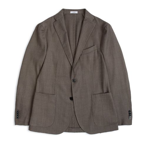 Boglioli Wool Mix Herringbone K Jacket: Walnut