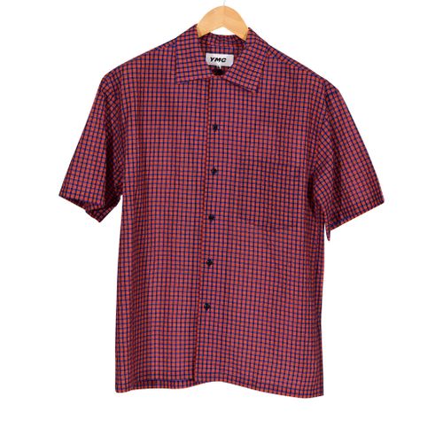 Idris Short Sleeve Shirt Orange Blue