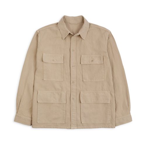 Kaptain Sunshine Cotton Linen Canvas Safari Jacket: Khaki