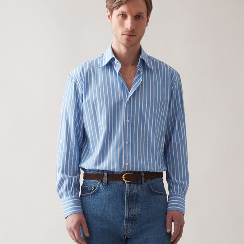 FABIAN Turndown Collar Shirt Blue/White Blue/White