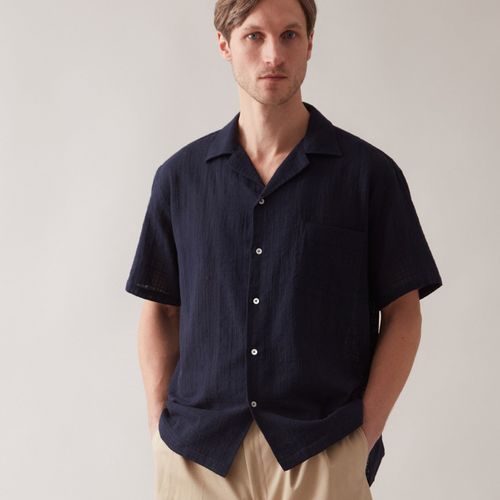 FOLKE Short Sleeved Shirt Navy Navy