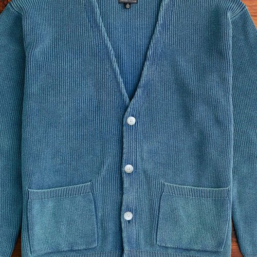 Pigment Dye Summer Cardigan in Faded Blue