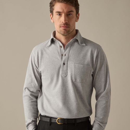 TEDDY Polo Shirt Grey Melange Grey Melange