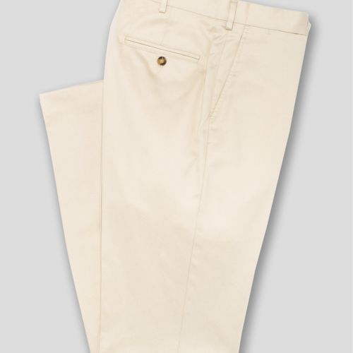 Washed Twill Chino Trousers Classic Fit - Stone