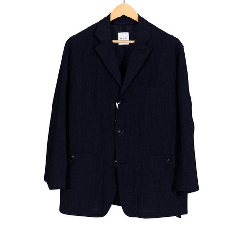 Wool Yarn Dyed Coverall Jacket Navy