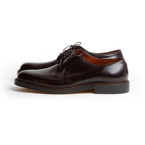 Alden Cordovan Plain Toe Blucher Shoe: Dark Burgundy 990