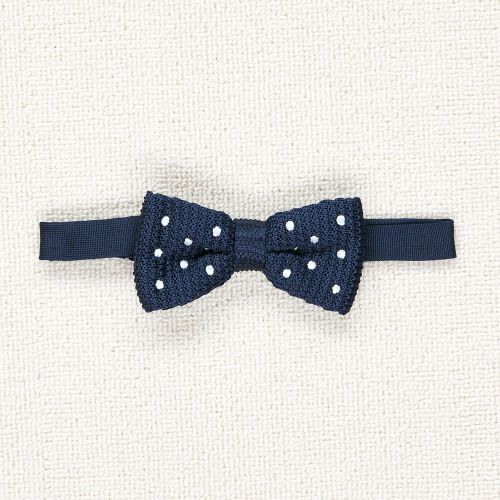 The Armoury Navy with White Dot Silk Knit Bowtie *sample* (Pre-Owned)